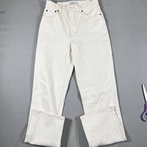 Abercrombie & Fitch The 90s Straight Ultra High Rise Jeans White Women's 26/2R